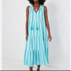 Tuckernuck Salty Paloma Striped Maxi Caftan Dress